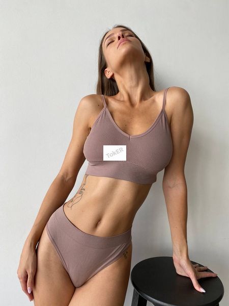 Комплект базовий з високими стрінгами, Чорний, One size, Чорний